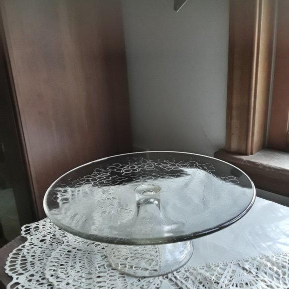 Vintage Glass Pedestal Cake Plate - Picture 6 of 6